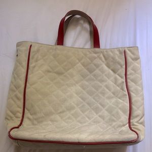Vintage MZ Wallace white quilted tote